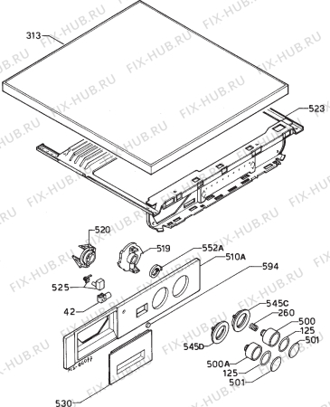 Взрыв-схема стиральной машины Zanussi F803 - Схема узла Command panel 037